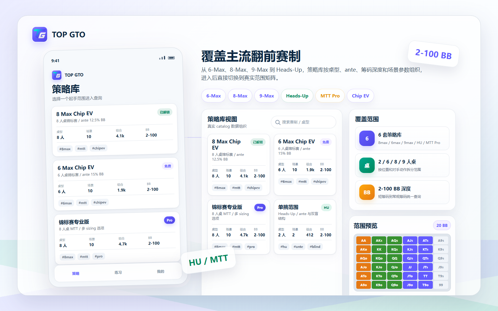 TOP GTO 赛制选择面板：覆盖各类主流赛制